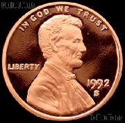 1992-S Lincoln Memorial Penny Lincoln Cent Gem PROOF RED Penny