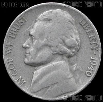 1940 Jefferson Nickel Circulated G-4 or Better