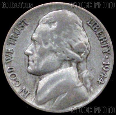 1944-P Jefferson Silver War Nickel Circulated G-4 or Better
