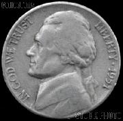 1951-S Jefferson Nickel Circulated G-4 or Better