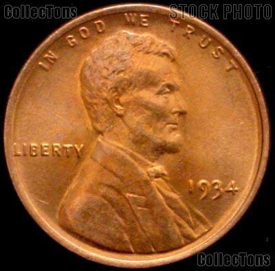 1934 Lincoln Wheat Cent GEM BU RED Penny for Album