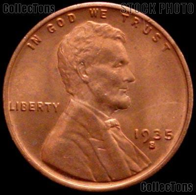 1935-S Lincoln Wheat Cent GEM BU RED Penny for Album
