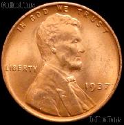 1937 Lincoln Wheat Cent GEM BU RED Penny for Album