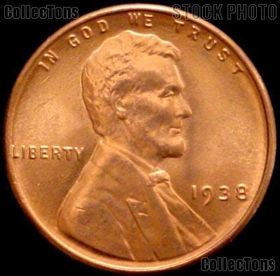 1938 Lincoln Wheat Cent GEM BU RED Penny for Album