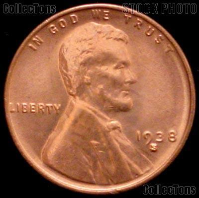 1938-S Lincoln Wheat Cent GEM BU RED Penny for Album