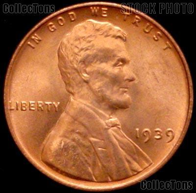 1939 Lincoln Wheat Cent GEM BU RED Penny for Album