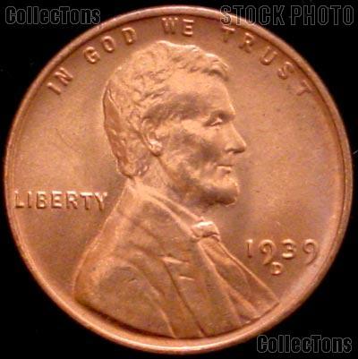 1939-D Lincoln Wheat Cent GEM BU RED Penny for Album