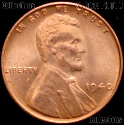 1940 Lincoln Wheat Cent GEM BU RED Penny for Album