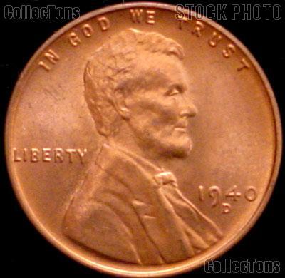 1940-D Lincoln Wheat Cent GEM BU RED Penny for Album