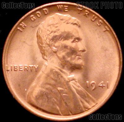 1941 Lincoln Wheat Cent GEM BU RED Penny for Album