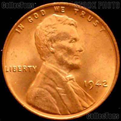 1942 Lincoln Wheat Cent GEM BU RED Penny for Album