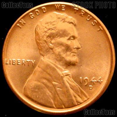 1944-D Lincoln Wheat Cent GEM BU RED Penny for Album