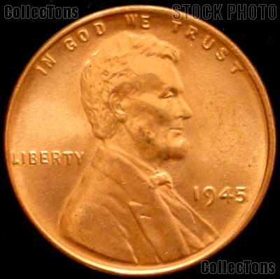 1945 Lincoln Wheat Cent GEM BU RED Penny for Album