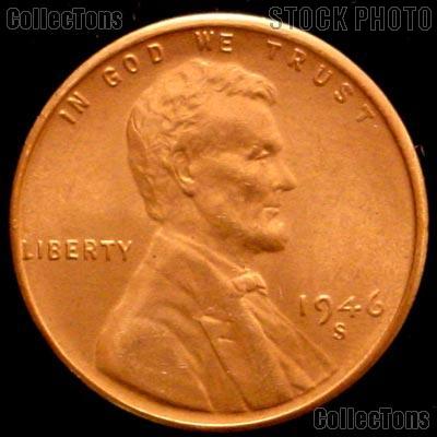 1946-S Lincoln Wheat Cent GEM BU RED Penny for Album