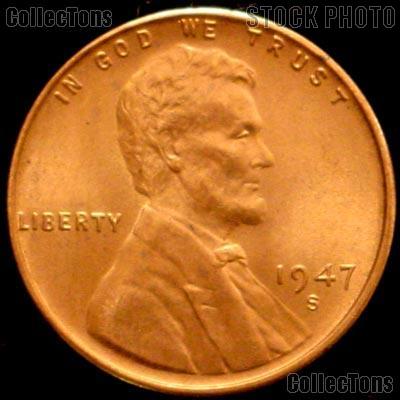 1947-S Lincoln Wheat Cent GEM BU RED Penny for Album