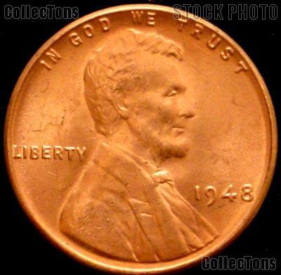 1948 Lincoln Wheat Cent GEM BU RED Penny for Album