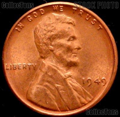 1949 Lincoln Wheat Cent GEM BU RED Penny for Album