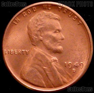 1949-D Lincoln Wheat Cent GEM BU RED Penny for Album