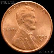 1950-S Lincoln Wheat Cent GEM BU RED Penny for Album