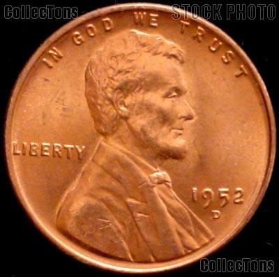 1952-D Lincoln Wheat Cent GEM BU RED Penny for Album