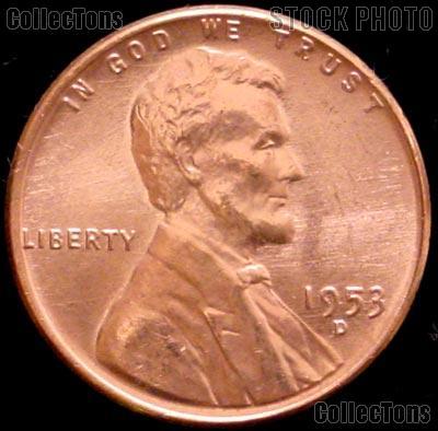 1953-D Lincoln Wheat Cent GEM BU RED Penny for Album