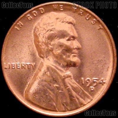 " 1954-D  Lincoln Wheat Cent  BU  " Free Shipping 