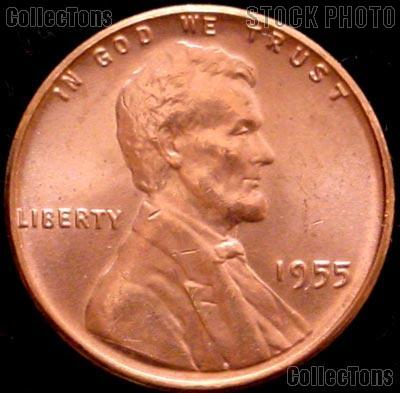 1955 Lincoln Wheat Cent GEM BU RED Penny for Album