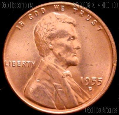 1955 D Lincoln Wheat Cent Uncirculated Penny US Coin
