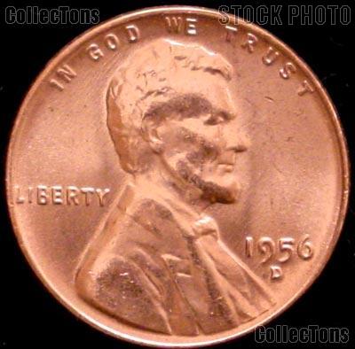 1956-D Lincoln Wheat Cent GEM BU RED Penny for Album