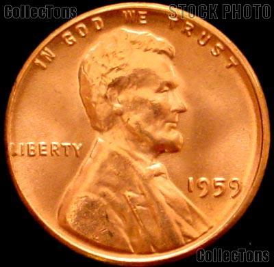 1959 Lincoln Memorial Cent GEM BU RED Penny