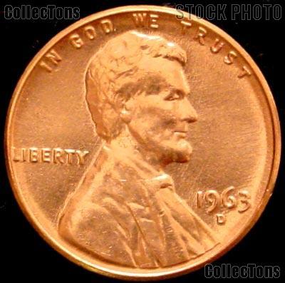 1963 D     Lincoln  Memorial  Cent  BU  Red  Nice  US  Coin   Free Shipping 