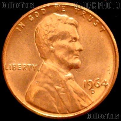 1964-D Lincoln Memorial Cent GEM BU RED Penny