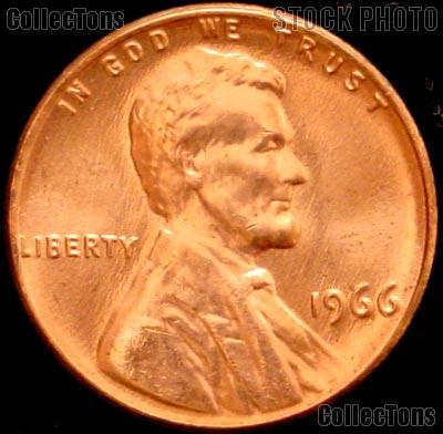 1966 Lincoln Memorial Cent GEM BU RED Penny