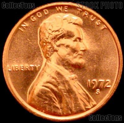 1972 SAN FRANCISCO UNCIRCULATED LINCOLN MEMORIAL CENT FRESH FROM BU ROLL 