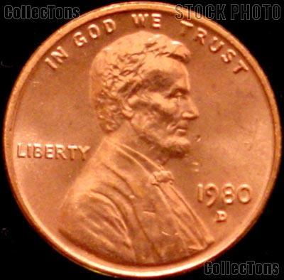 1980-D Lincoln Memorial Cent GEM BU RED Penny