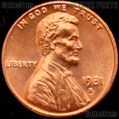 1981D LINCOLN MEMORIAL CENT UNCIRCULATED ORIGINAL PENNY SEALED ROLLS