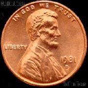 1981-D Lincoln Memorial Cent GEM BU RED Penny