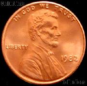 1982 Large Date Copper Lincoln Memorial Cent GEM BU RED