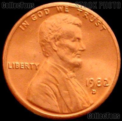 1982-D Large Date Copper Lincoln Memorial Cent BU RED