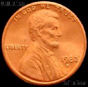 1982-D Large Date Copper Lincoln Memorial Cent BU RED