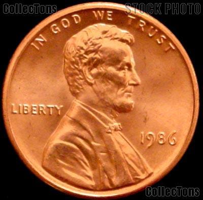 1986 Lincoln Memorial Cent GEM BU RED Penny