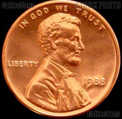 1988 Lincoln Memorial Cent GEM BU RED Penny