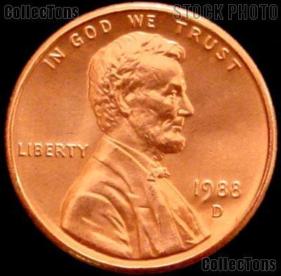 1988-D Lincoln Memorial Cent GEM BU RED Penny