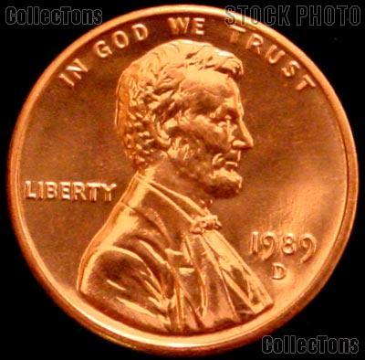 1989-D Lincoln Memorial Cent GEM BU RED Penny
