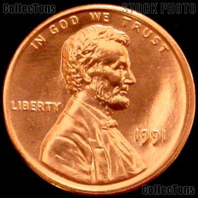 1991 Lincoln Memorial Cent GEM BU RED Penny