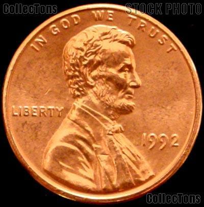 1992 Lincoln Memorial Cent GEM BU RED Penny