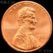 1992-D Lincoln Memorial Cent GEM BU RED Penny