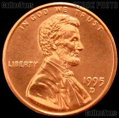 1995 D Lincoln Memorial Cent Penny  **FREE SHIPPING** 