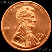 1996-D Lincoln Memorial Cent GEM BU RED Penny