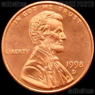 1998 P&D Lincoln Memorial Cents in Red BU 